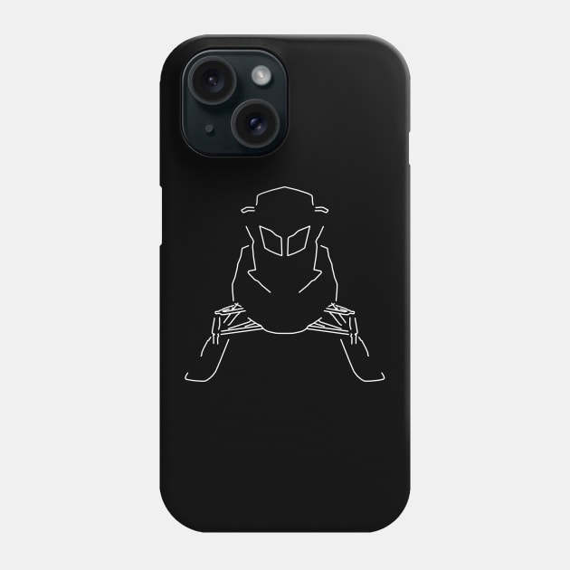 Snowmobile outline graphic (white) Phone Case by soitwouldseem