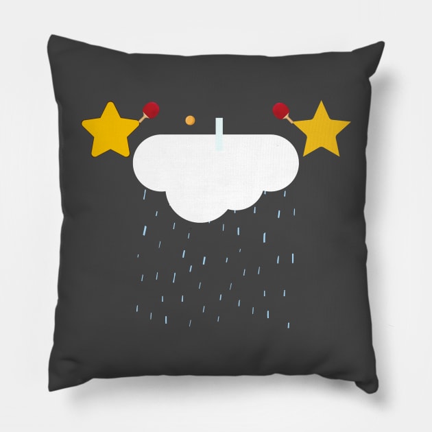 stars play ping pong clouds Pillow by DuViC