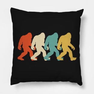 Retro Sasquatch Bigfoot Crossing Street Silhouette 80's 70's Design, Crossing Street Pillow