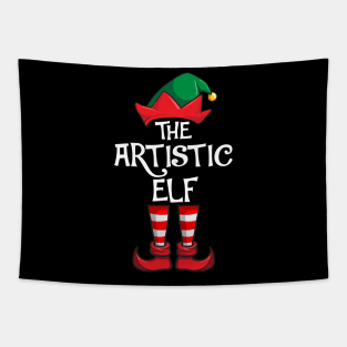 Artistic Elf Matching Family Christmas Art Tapestry