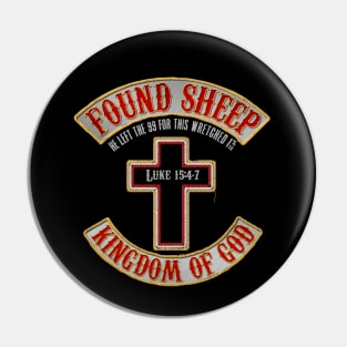 Found Sheep - Kingdom of God - Faux Embroidered Biker Patch Pin