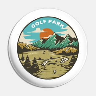 Golf Park Illustration Design Pin