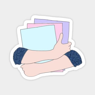 Hands Embracing Books - Hands Holding Books Magnet