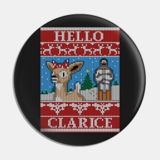 Hello Clarice - Christmas Ugly Sweater - Rudolf / Silence of the Lambs Mashup Pin