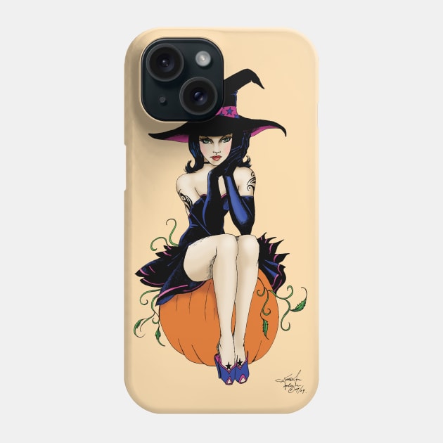 Pumpkin Witch Phone Case by tigressdragon