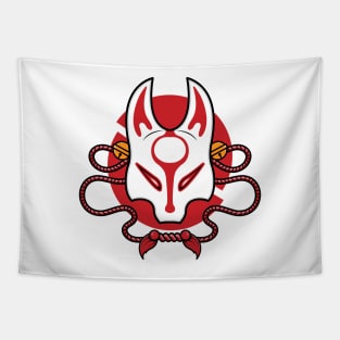 Japanese kitsune mask Tapestry