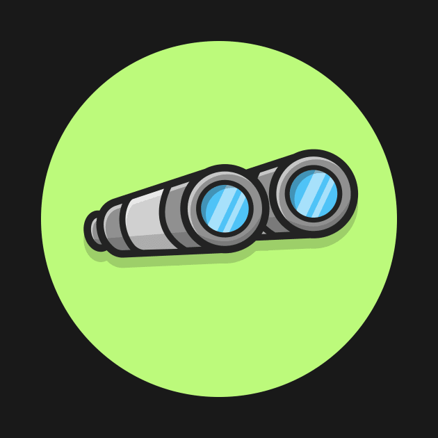 Binocular Cartoon Vector Icon Illustration by Catalyst Labs