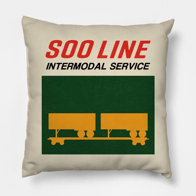 Soo Line Intermodal Trailer Train Pillow by Turboglyde