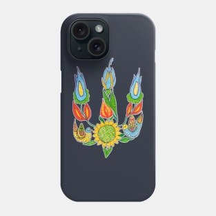 Ukrainian trident, Floral pattern, UA symbol. Phone Case
