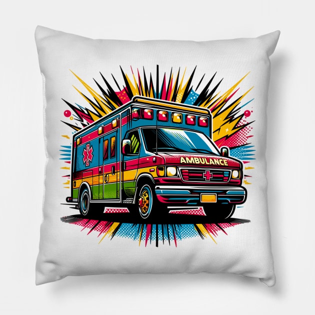 Ambulance Pillow by Vehicles-Art