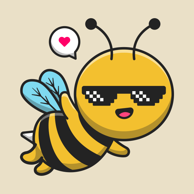 Cute Cool Bee Wearing Glasses Cartoon by Catalyst Labs