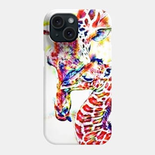 Colorful Unconditional Love Giraffe Phone Case