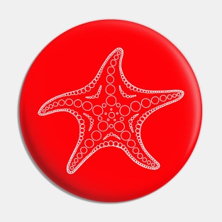 Starfish (white/red) Pin