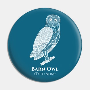 Barn Owl with Common and Scientific Names - bird lovers design Pin