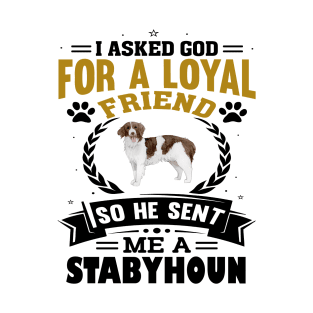 I asked God for a loyal friend He sent me a Stabyhoun dog T-Shirt