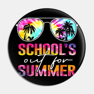 Schools Out For Summer Last Day Of School Teacher Tie Dye Pin