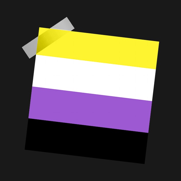 Nonbinary Pride Flag Taped-On Design by VernenInk