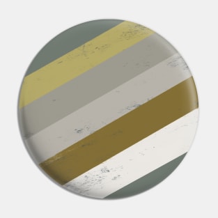 Green and Grey, Diagonal Painted Style Stripes Pin