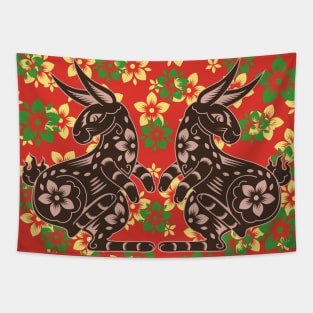 Dancing Bunnies Tapestry