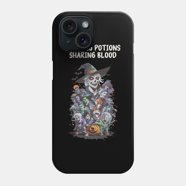 Witches, zombies and vampires halloween party Phone Case by Patterns-Hub