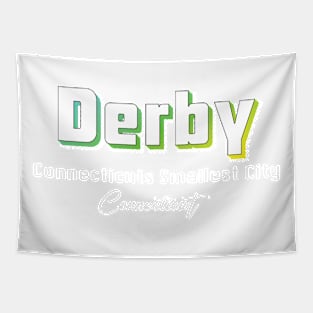 Derby Connecticut Yellow Text Tapestry