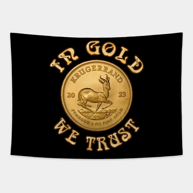 In Gold We Trust - Krugerrand Gold Coin Tapestry by SolarCross