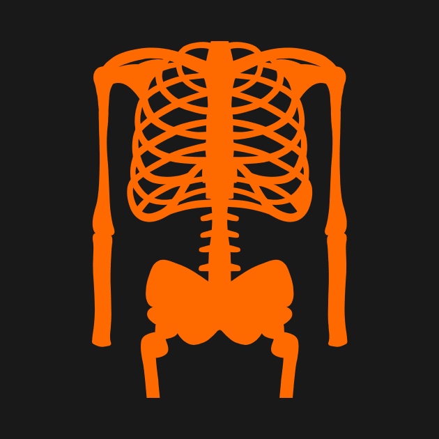 ORANGE Halloween Skeleton Illustration by SartorisArt1