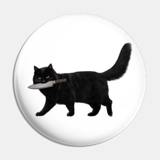 Knife Cat Pin