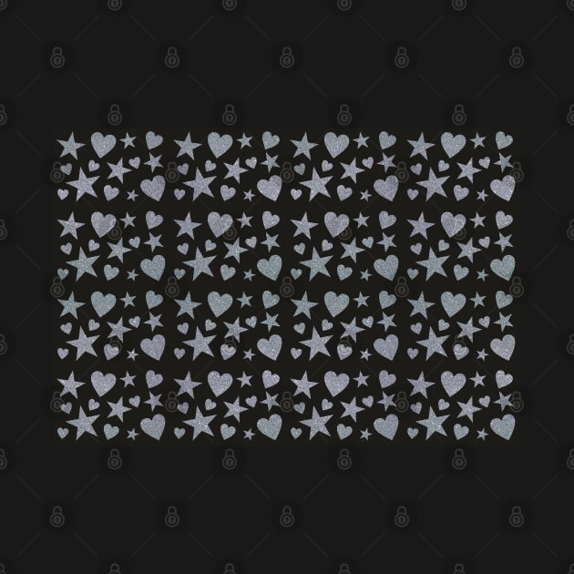 Naif glitter hearts and stars (black and silver) by F-for-Fab