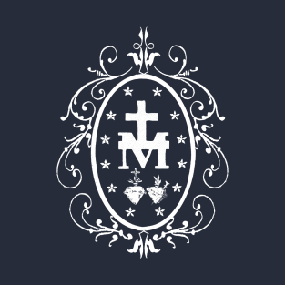 Miraculous Medal - White - Back of medal T-Shirt