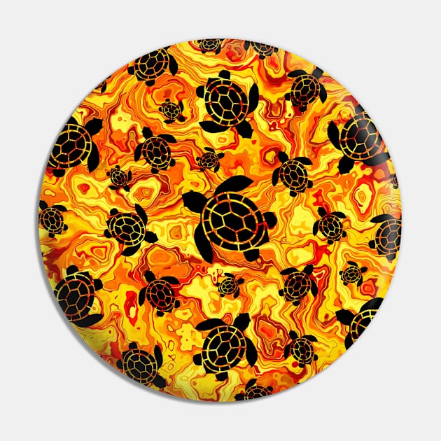 SEA Turtles Sunset Pin by SartorisArt1