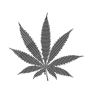 Pot Leaf on White T-Shirt