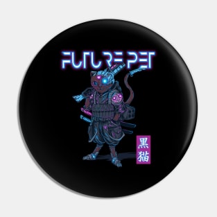 cyberpunk future cat Pin