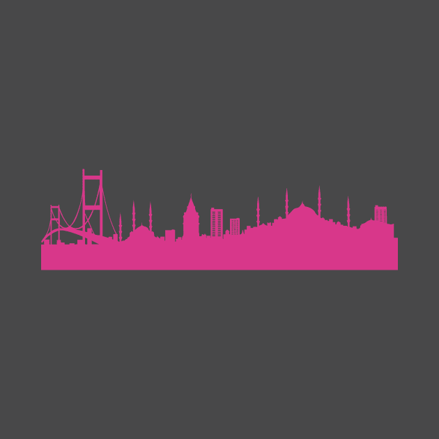 Istanbul skyline pink by 44spaces