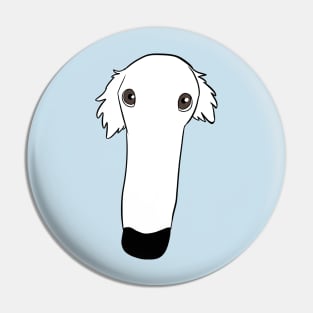 Borzoi dog cute face - the long nose dog Pin