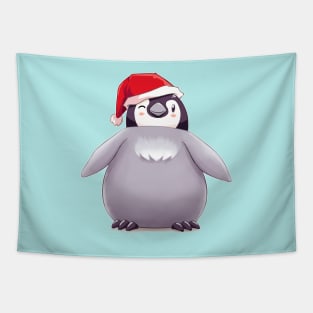 Santa Emperor Penguin Chick (Plain) Tapestry