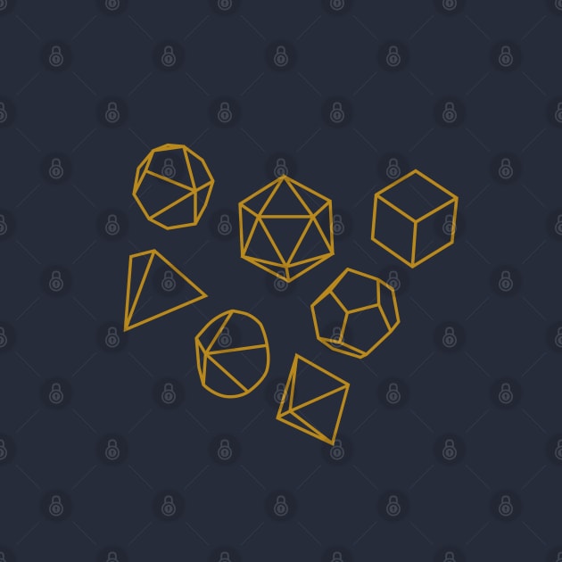 Geometric Dice Pattern in Mustard by latheandquill