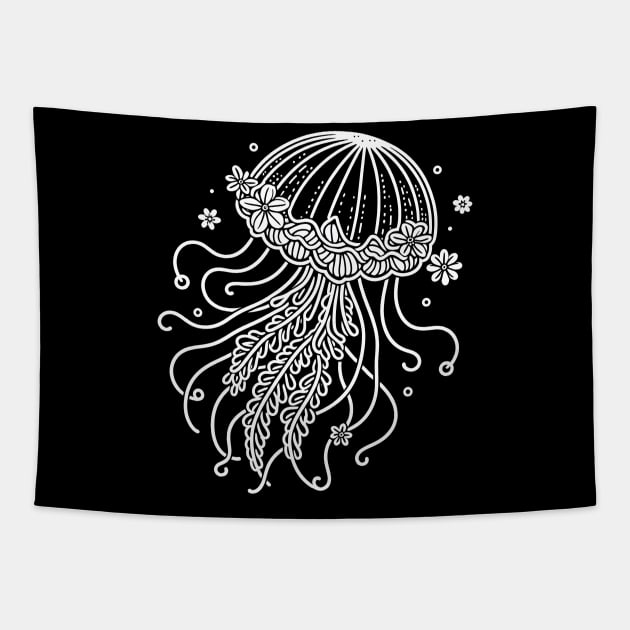 Floral Jellyfish Tapestry by InfiniteZone