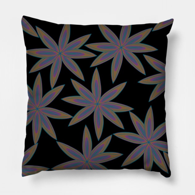 Dark Peacock Flowers Pillow by eden1472