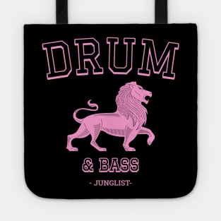 DRUM & BASS - College Font (pink/black) Tote