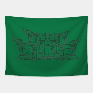 Black on Green Geoglyph 2 (Totk) Tapestry