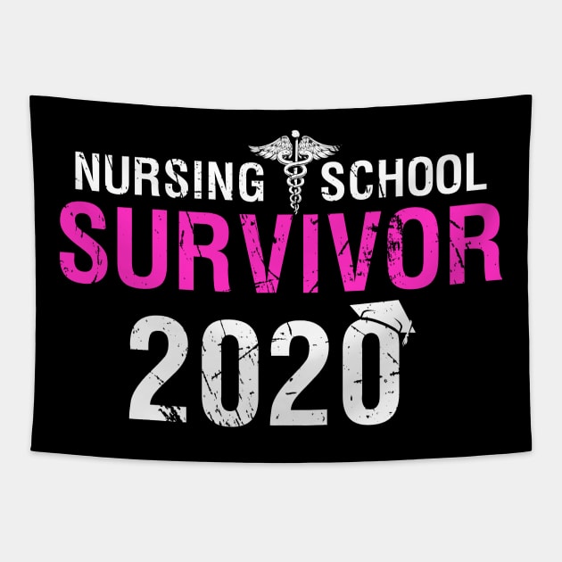 Nurse 2020 Nursing School Survivor Funny Graduation Tapestry by webster