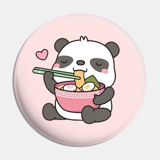 Cute Panda Loving Japanese Ramen Noodles Pin