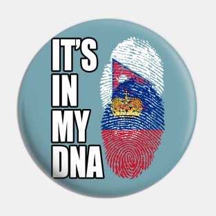 Liechtensteiner And Nepalese Mix DNA Flag Heritage Pin