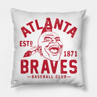 Red Old Style Atlanta Braves Pillow
