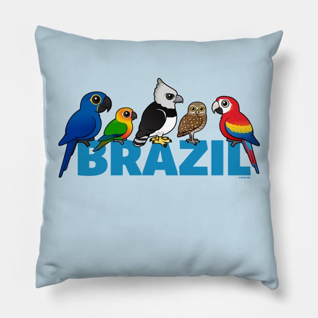 Birdorable Brazilian Birds Pillow by birdorable