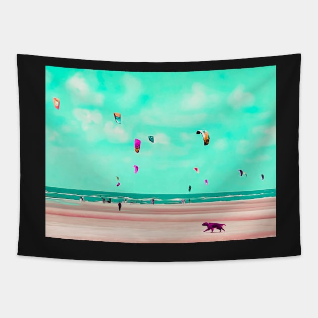 Kite Beach No. 2 Tapestry by asanaworld