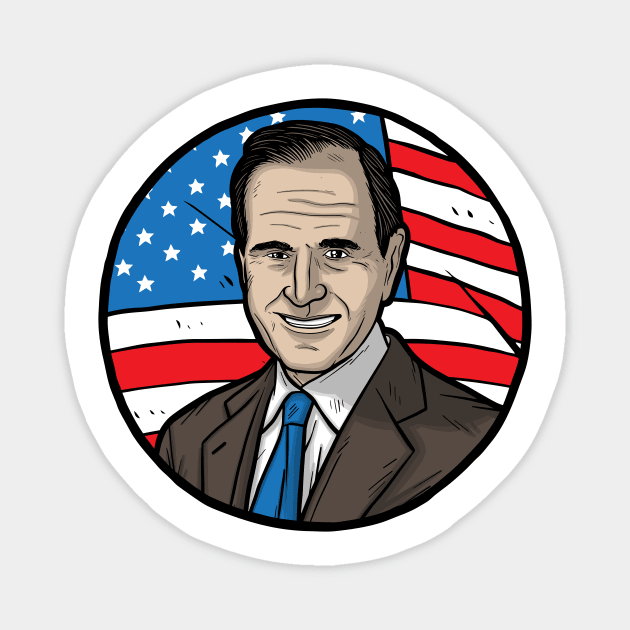 George H. W. Bush Magnet by Baddest Shirt Co.