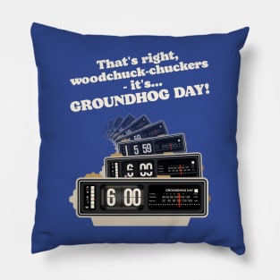 Woodchuck-chuckers! Groundhog Day Alarm Clock Pillow