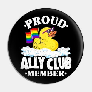 Proud Ally Club Member Rubber Duck Rainbow Gay Lesbian Lgbt Pin